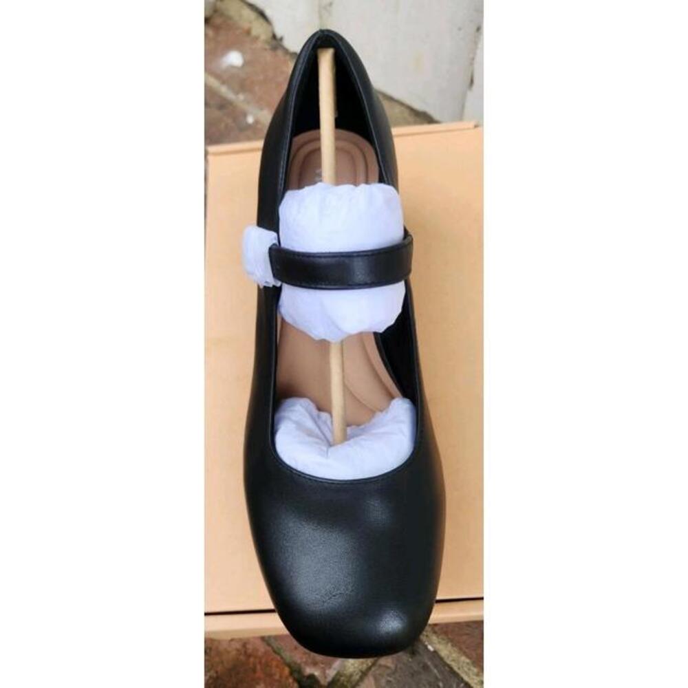WYDR Astor Heeled Mary Jane Matte Black US 10WW Wide Womens Low Heels Shoes NEW - Picture 2 of 9
